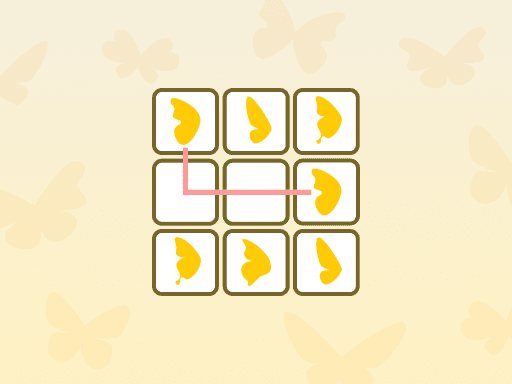 Connect matching butterflies to clear the board in a timed tile puzzle.