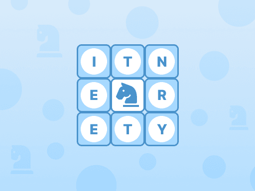 Move across a 3x3 grid in chess-knight steps to uncover an eight-letter word.