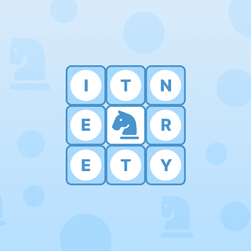 Move across a 3x3 grid in chess-knight steps to uncover an eight-letter word.